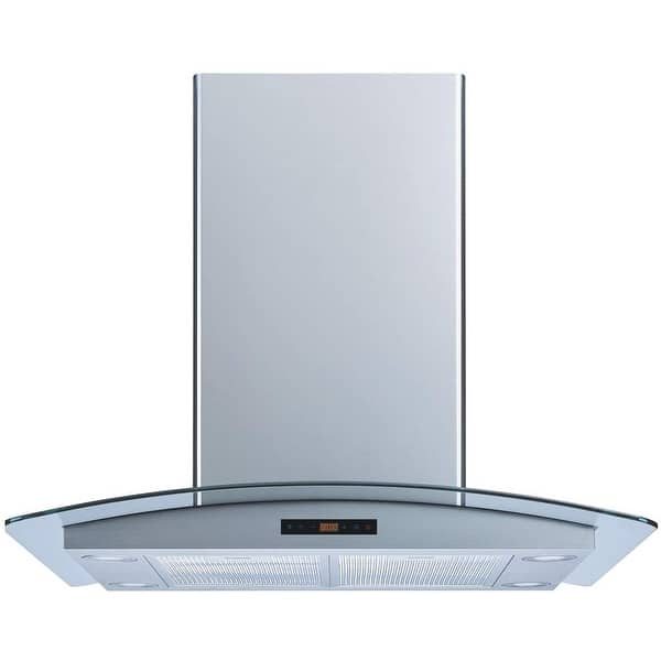 Winflo 30in 475 CFM Convertible Stainless Steel Island Range Hood with Touch Control Bed Bath